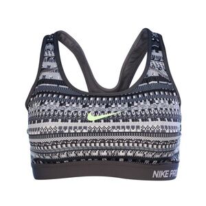 Nike Grey Sports Bra Aztec Pattern Nike Pro DriFit